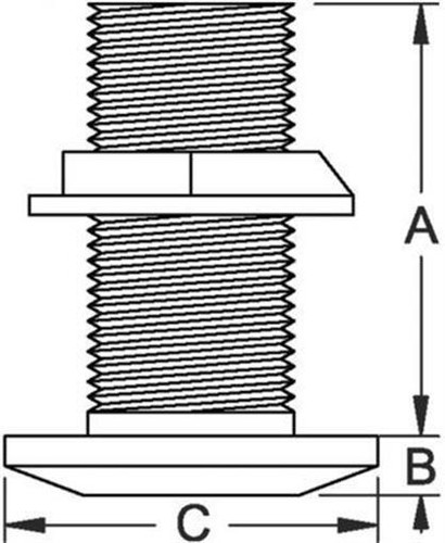Groco thru hull fitting - groco, ss