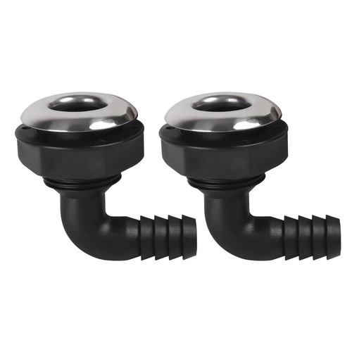 Black thru hull - black, fitting